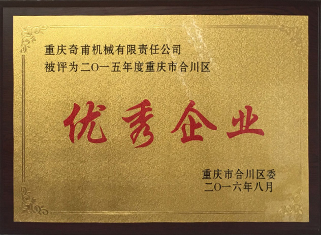 2015年度重慶市合川區(qū)優(yōu)秀企業(yè)